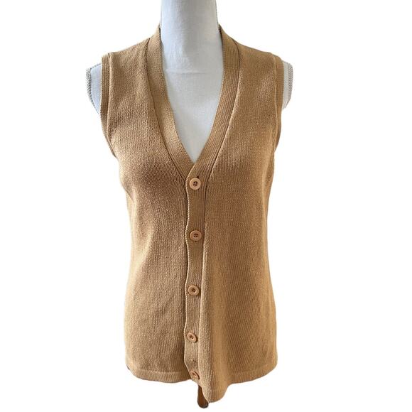 Winter Silks Knit Sweater Vest Camel S - Picture 1 of 5